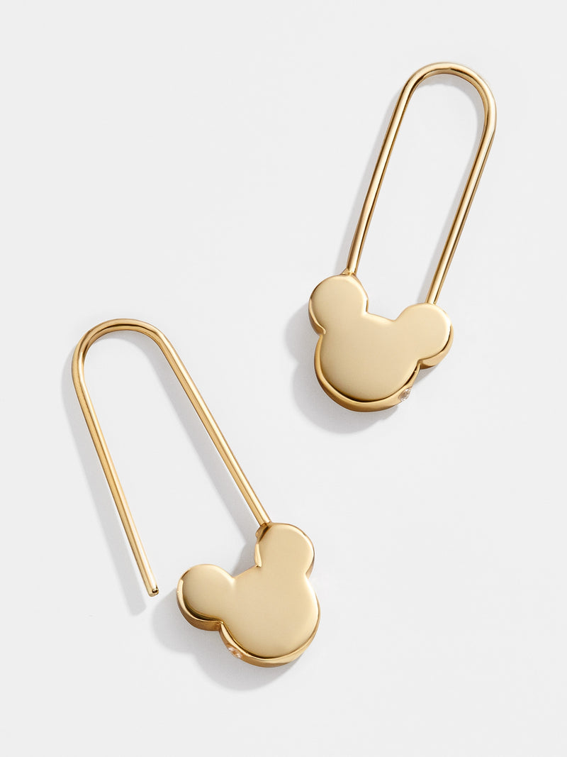 BaubleBar Mickey Mouse Disney 18K Gold Sterling Silver Safety Pin Earrings - Gold - 
    Disney earrings
  
