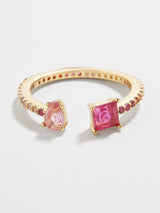 BaubleBar Akeelah Cubic Zirconia Ring - Pink Ombre - Pear and princess cut stones