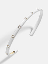 BaubleBar White - 
    Enamel and crystal cuff bracelet
  
