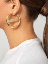 BaubleBar Kansas City Chiefs NFL Logo Gold Hoops - Kansas City Chiefs - NFL hoop earrings