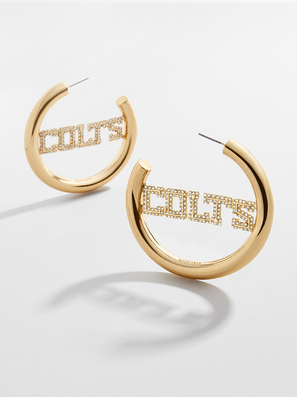 Indianapolis Colts NFL Logo Gold Hoops - Indianapolis Colts