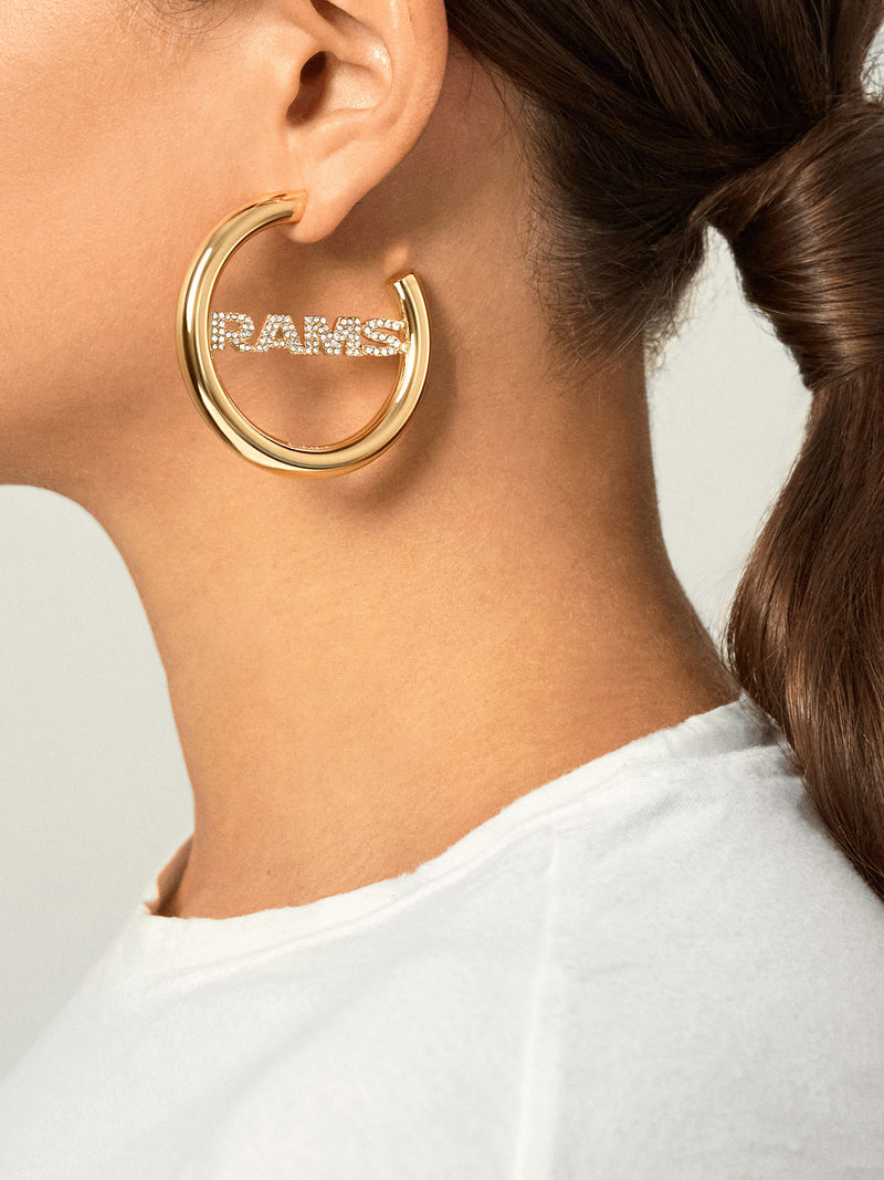 BaubleBar Los Angeles Rams NFL Logo Gold Hoops - Los Angeles Rams - 
    NFL earrings
  
