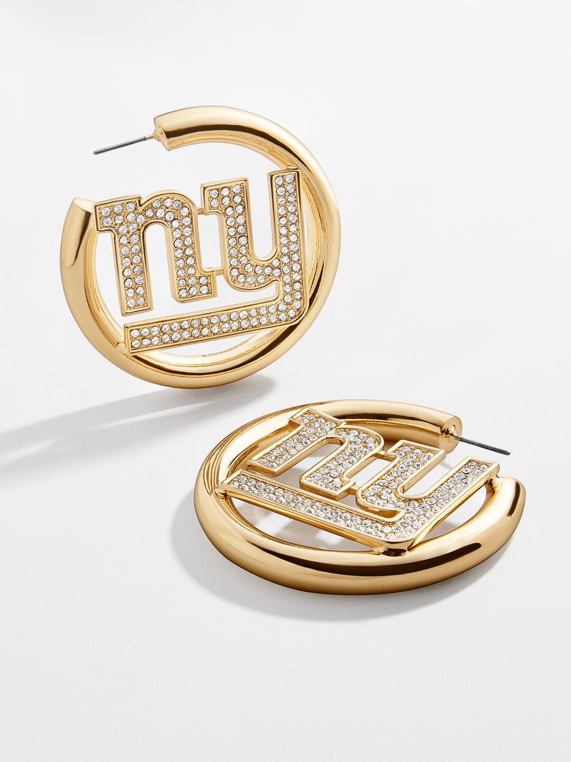 BaubleBar New York Giants NFL Logo Gold Hoops - New York Giants - 
    NFL hoop earrings
  
