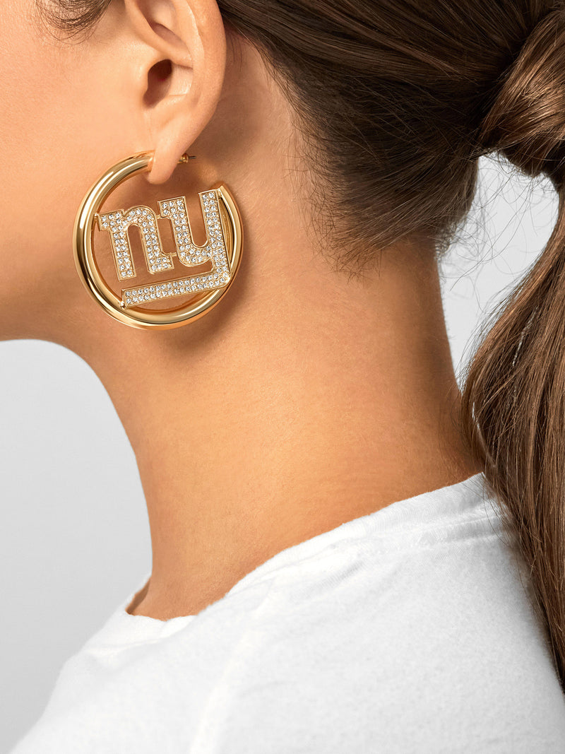BaubleBar New York Giants NFL Logo Gold Hoops - New York Giants - 
    NFL earrings
  
