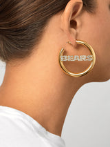 BaubleBar Chicago Bears NFL Logo Gold Hoops - Chicago Bears - NFL hoop earrings