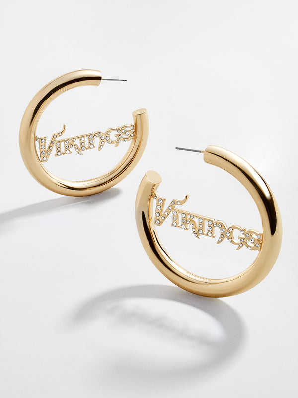 Minnesota Vikings NFL Logo Gold Hoops - Minnesota Vikings