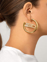 BaubleBar Seattle Seahawks NFL Logo Gold Hoops - Seattle Seahawks - NFL hoop earrings