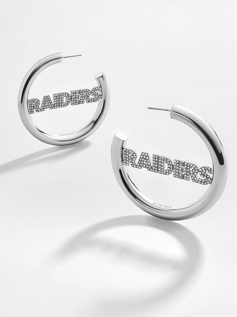 BaubleBar Las Vegas Raiders NFL Logo Silver Hoops - Las Vegas Raiders - 
    Enjoy an extra 20% off - This Week Only
  
