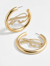 BaubleBar Buffalo Bills NFL Logo Gold Hoops - Buffalo Bills - Cyber Monday Ends Tonight: Enjoy 30% Off​