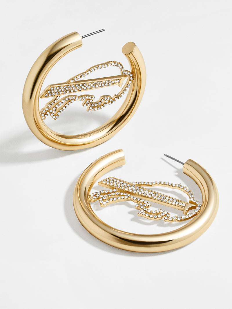 BaubleBar Buffalo Bills NFL Logo Gold Hoops - Buffalo Bills - Cyber Monday Ends Tonight: Enjoy 30% Off​