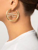 BaubleBar Buffalo Bills NFL Logo Gold Hoops - Buffalo Bills - Cyber Monday Ends Tonight: Enjoy 30% Off​