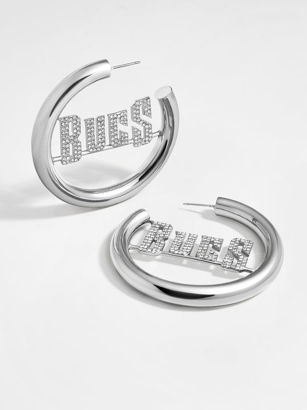Tampa Bay Buccaneers NFL Logo Silver Hoops - Gold