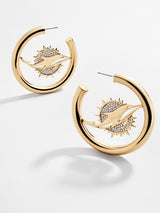 BaubleBar Miami Dolphins NFL Logo Gold Hoops - Miami Dolphins - NFL hoop earrings