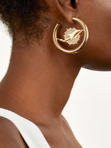 BaubleBar Miami Dolphins NFL Logo Gold Hoops - Miami Dolphins - NFL hoop earrings