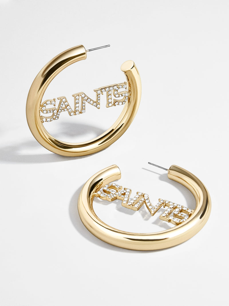 BaubleBar New Orleans Saints Logo Gold Hoops - New Orleans Saints - Get Gifting: Enjoy 20% Off​