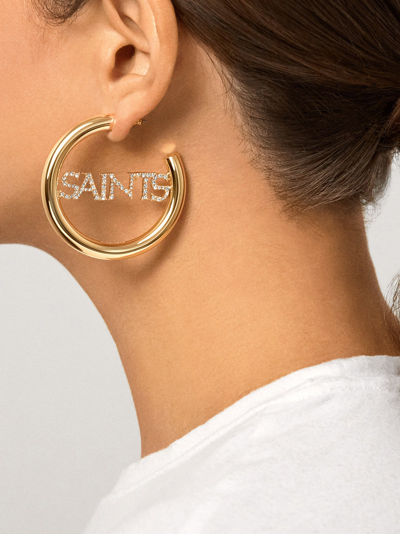 BaubleBar New Orleans Saints Logo Gold Hoops - New Orleans Saints - Get Gifting: Enjoy 20% Off​