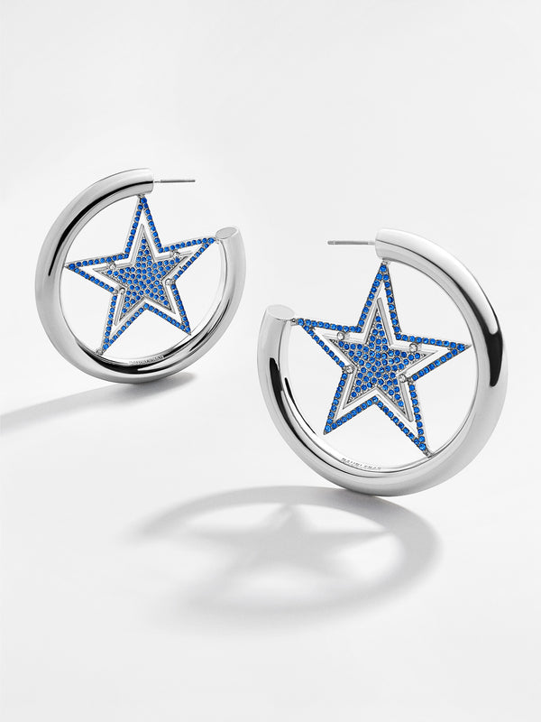 Dallas Cowboys NFL Logo Silver Hoops