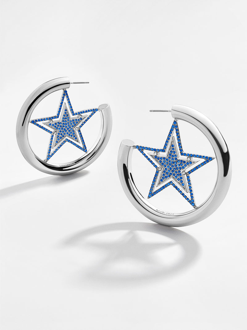 BaubleBar Dallas Cowboys NFL Logo Silver Hoops - NFL hoop earrings
