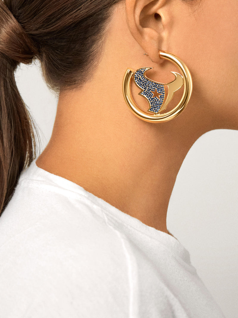 BaubleBar Houston Texans NFL Logo Gold Hoops - Houston Texans - 
    NFL earrings
  
