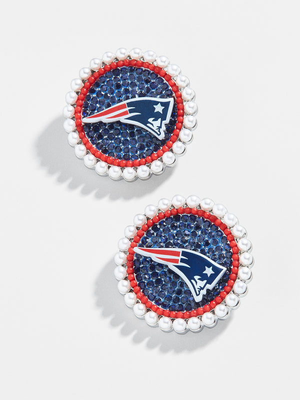New England Patriots NFL Statement Stud Earrings - New England Patriots