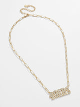 BaubleBar San Francisco 49ers NFL Gold Chain Necklace - San Francisco 49ers - NFL paperclip chain nameplate necklace