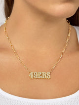BaubleBar San Francisco 49ers NFL Gold Chain Necklace - San Francisco 49ers - NFL paperclip chain nameplate necklace