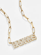 BaubleBar Cleveland Browns NFL Gold Chain Necklace - Cleveland Browns - NFL paperclip chain nameplate necklace