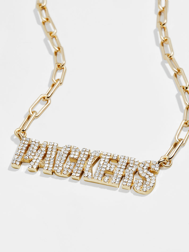 BaubleBar Green Bay Packers NFL Gold Chain Necklace - Green Bay Packers - NFL paperclip chain nameplate necklace