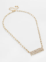 BaubleBar Green Bay Packers NFL Gold Chain Necklace - Green Bay Packers - NFL paperclip chain nameplate necklace