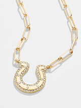 BaubleBar Indianapolis Colts Gold Chain Necklace - Indianapolis Colts - NFL paperclip chain nameplate necklace