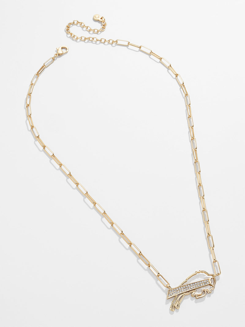 BaubleBar Buffalo Bills NFL Gold Chain Necklace - Buffalo Bills - NFL paperclip chain nameplate necklace