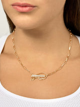 BaubleBar Buffalo Bills NFL Gold Chain Necklace - Buffalo Bills - NFL paperclip chain nameplate necklace