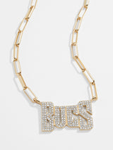 BaubleBar Tampa Bay Buccaneers NFL Gold Chain Necklace - Tampa Bay Buccaneers - NFL paperclip chain nameplate necklace