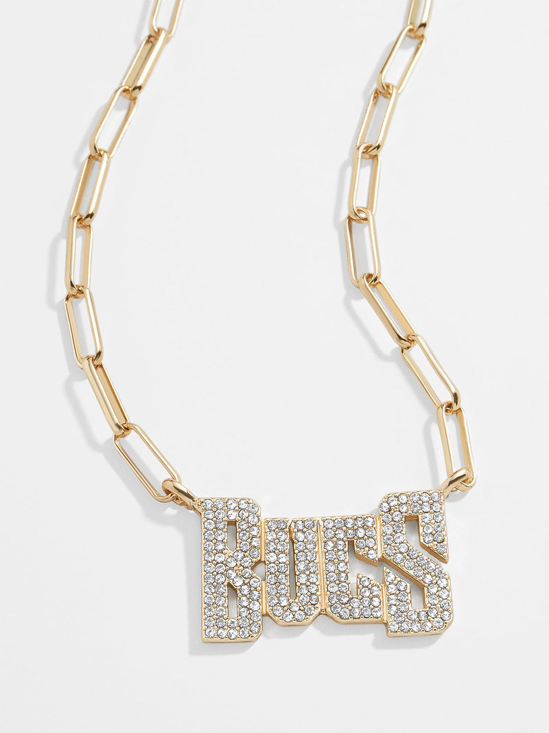 BaubleBar Tampa Bay Buccaneers NFL Gold Chain Necklace - Tampa Bay Buccaneers - NFL paperclip chain nameplate necklace