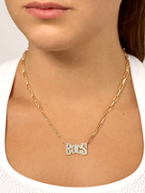 BaubleBar Tampa Bay Buccaneers NFL Gold Chain Necklace - Tampa Bay Buccaneers - NFL paperclip chain nameplate necklace