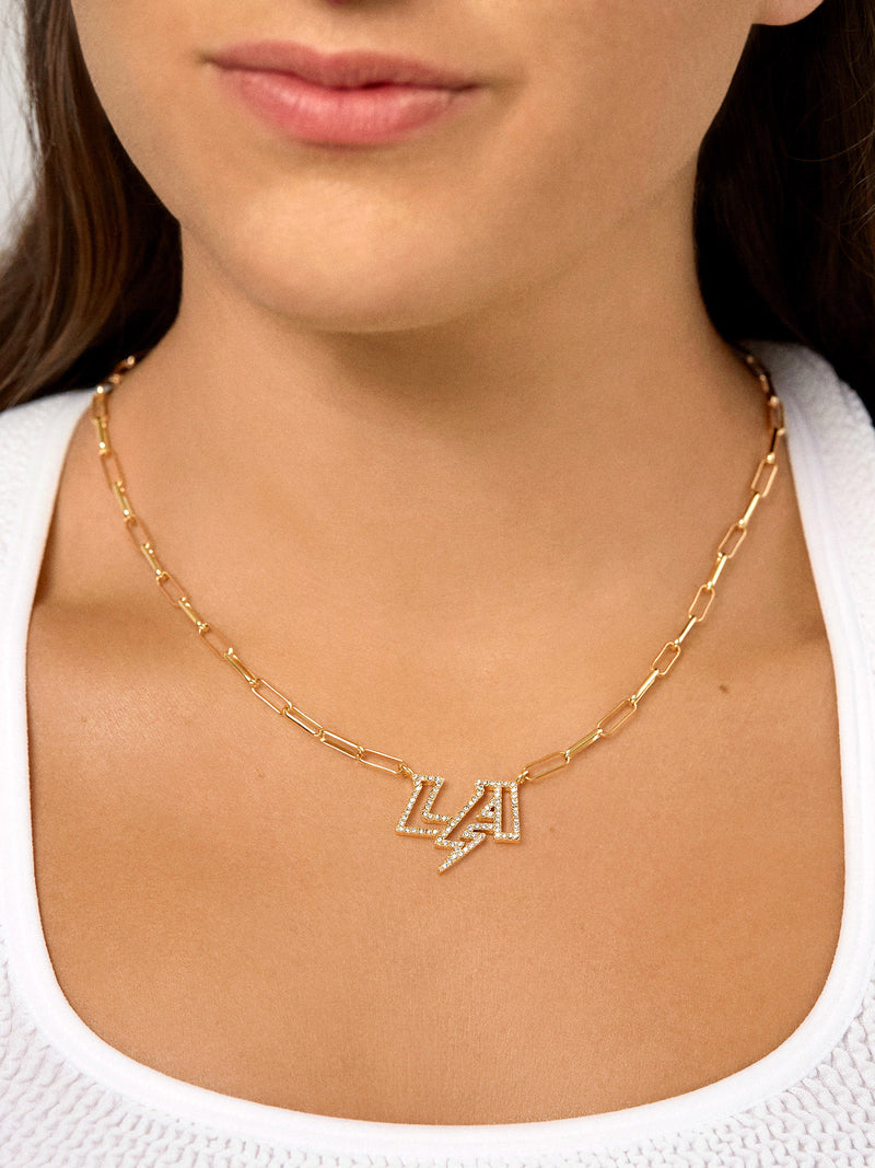 BaubleBar Los Angeles Chargers NFL Gold Chain Necklace - Los Angeles Chargers - 
    NFL necklace
  
