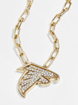 BaubleBar Atlanta Falcons NFL Gold Chain Necklace - Atlanta Falcons - 
    NFL paperclip chain nameplate necklace
  
