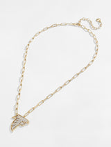 BaubleBar Atlanta Falcons NFL Gold Chain Necklace - Atlanta Falcons - NFL paperclip chain nameplate necklace