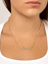 BaubleBar Minnesota Vikings NFL Gold Chain Necklace - Minnesota Vikings - NFL paperclip chain nameplate necklace