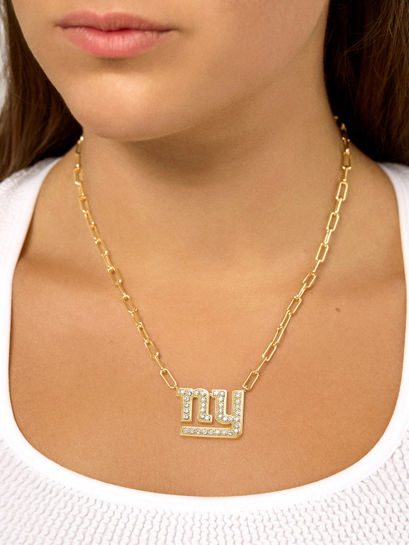 BaubleBar New York Giants NFL Gold Chain Necklace - New York Giants - 
    NFL paperclip chain nameplate necklace
  
