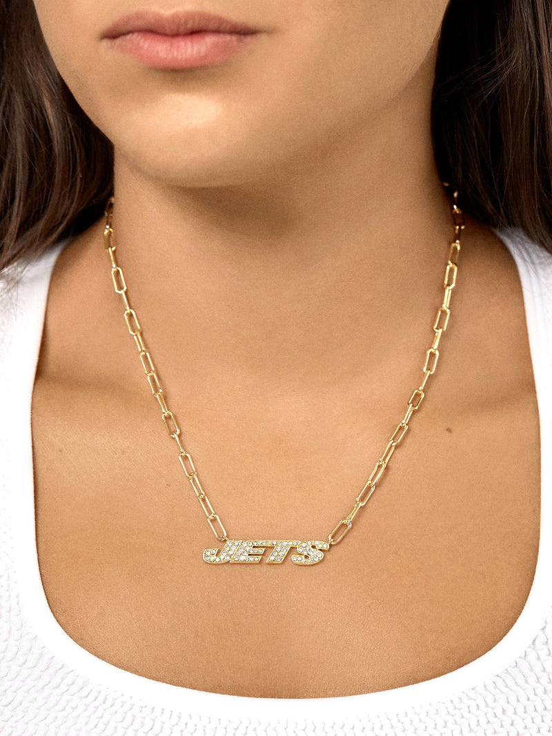 BaubleBar New York Jets NFL Gold Chain Necklace - New York Jets - 
    NFL necklace
  
