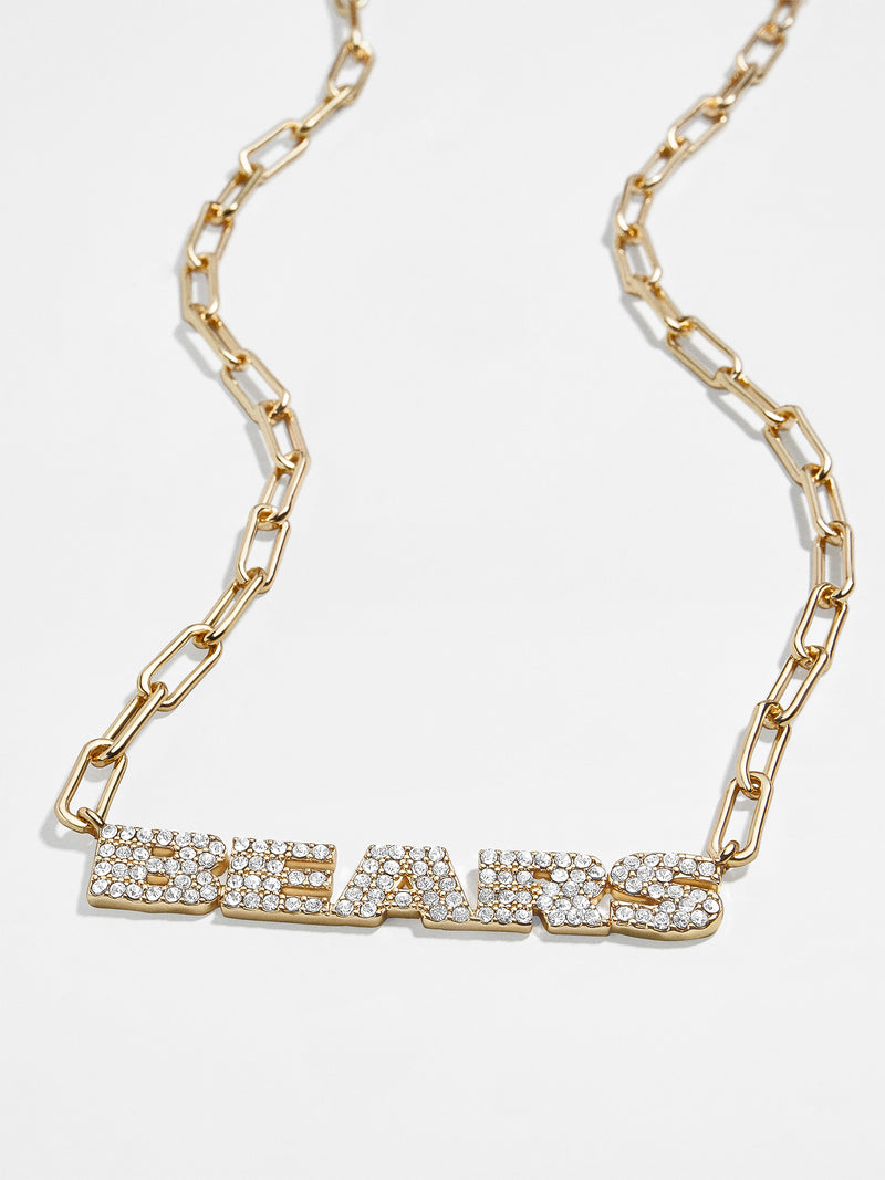 BaubleBar Chicago Bears NFL Gold Chain Necklace - Chicago Bears - NFL paperclip chain nameplate necklace