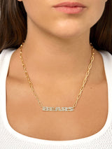 BaubleBar Chicago Bears NFL Gold Chain Necklace - Chicago Bears - NFL paperclip chain nameplate necklace