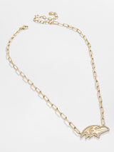 BaubleBar Baltimore Ravens NFL Gold Chain Necklace - Baltimore Ravens - NFL paperclip chain nameplate necklace