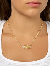 BaubleBar Baltimore Ravens NFL Gold Chain Necklace - Baltimore Ravens - NFL paperclip chain nameplate necklace