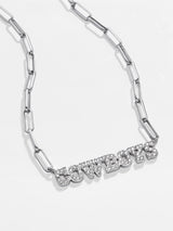 BaubleBar Dallas Cowboys NFL Silver Chain Necklace - NFL paperclip chain nameplate necklace