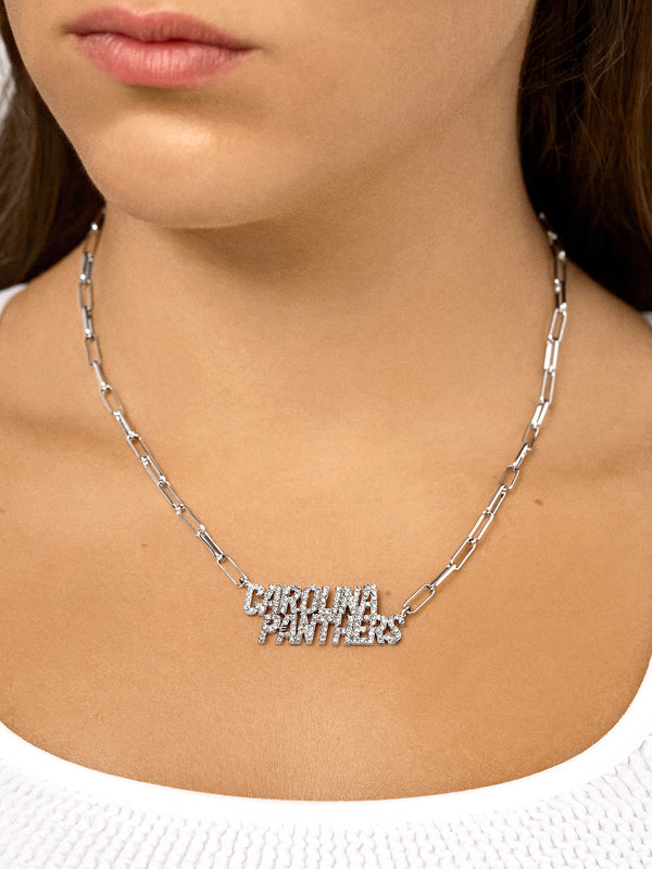 Carolina Panthers NFL Silver Chain Necklace