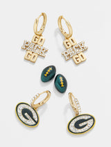 BaubleBar Green Bay Packers NFL Earring Set - Green Bay Packers - 
    NFL huggie earrings & studs
  

