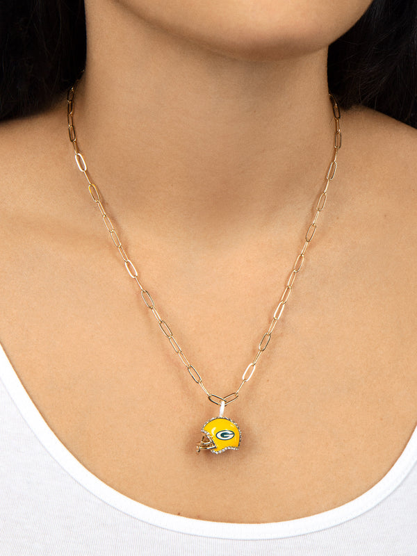 NFL Helmet Charm Necklace - Green Bay Packers