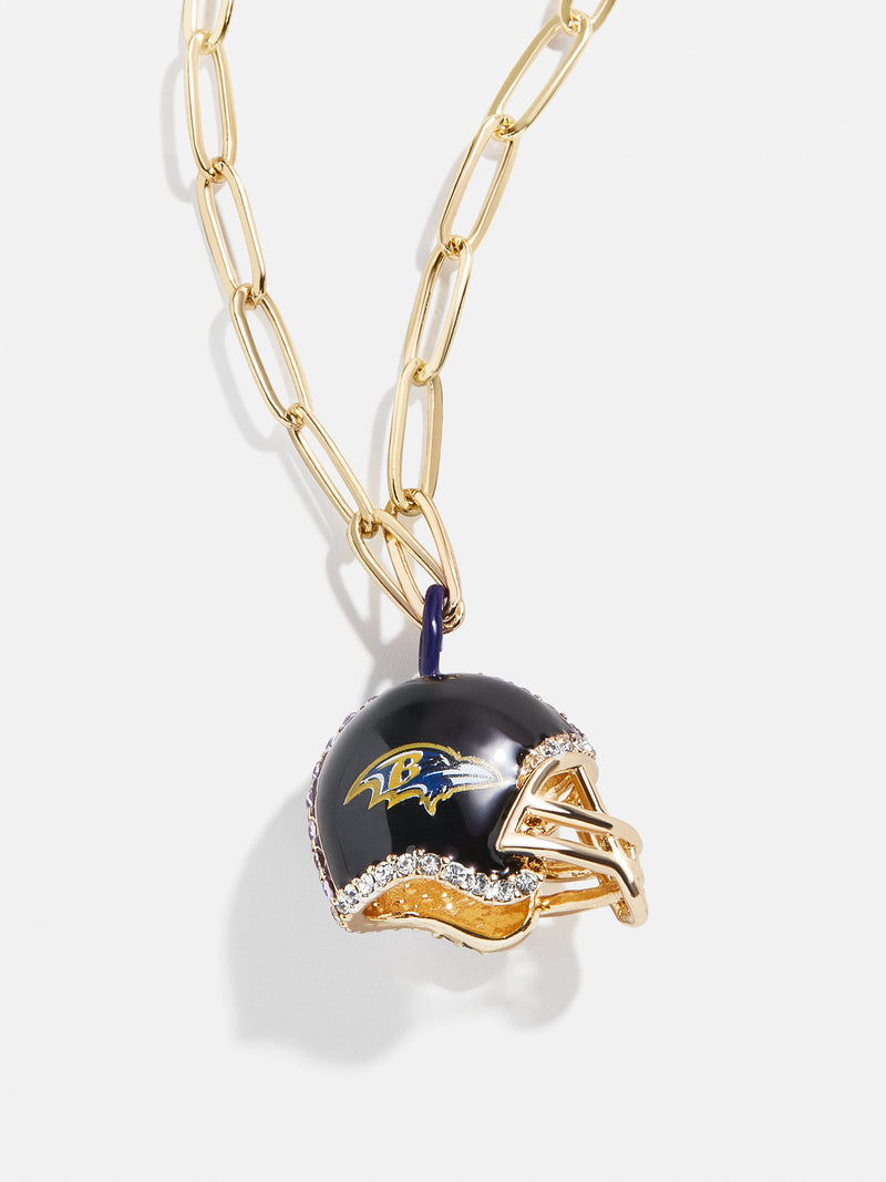BaubleBar NFL Helmet Charm Necklace - Baltimore Ravens - NFL pendant necklace